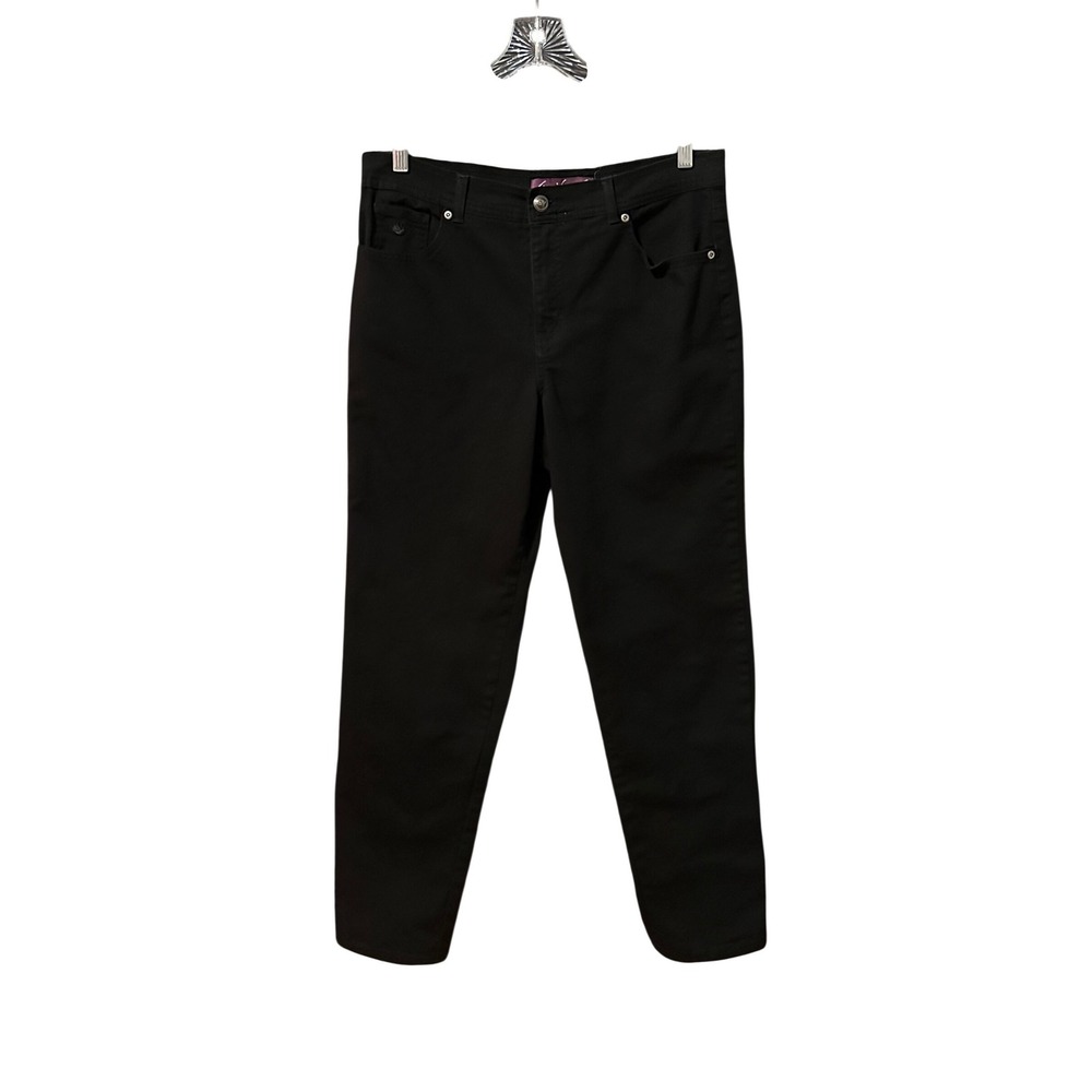 Gloria Vanderbilt Jeans Size 12 Straight Leg Black High Rise Classic Timeless